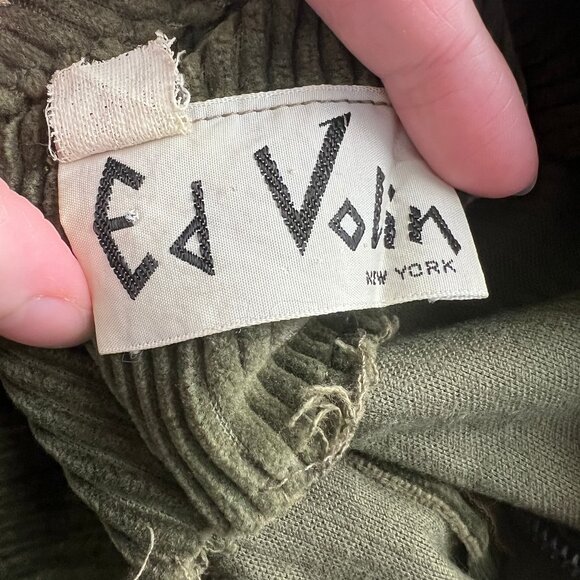 Vintage 60s 70s Corduroy Mini Dress Shift Handmade Mod MCM Hand Sewn Maternity - Picture 4 of 9